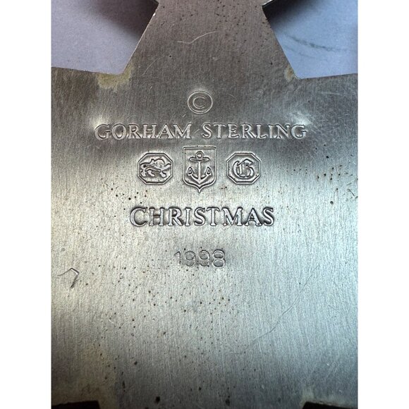 Vintage 1998 Gorham Sterling Silver Snowflake Christmas Ornament 925, 17.4g - Picture 5 of 8